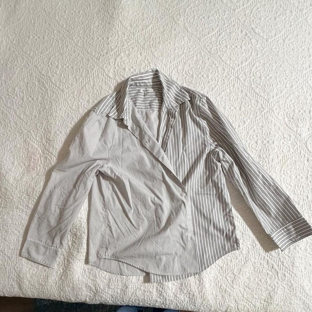 Madewell Women's White and Black Shirt